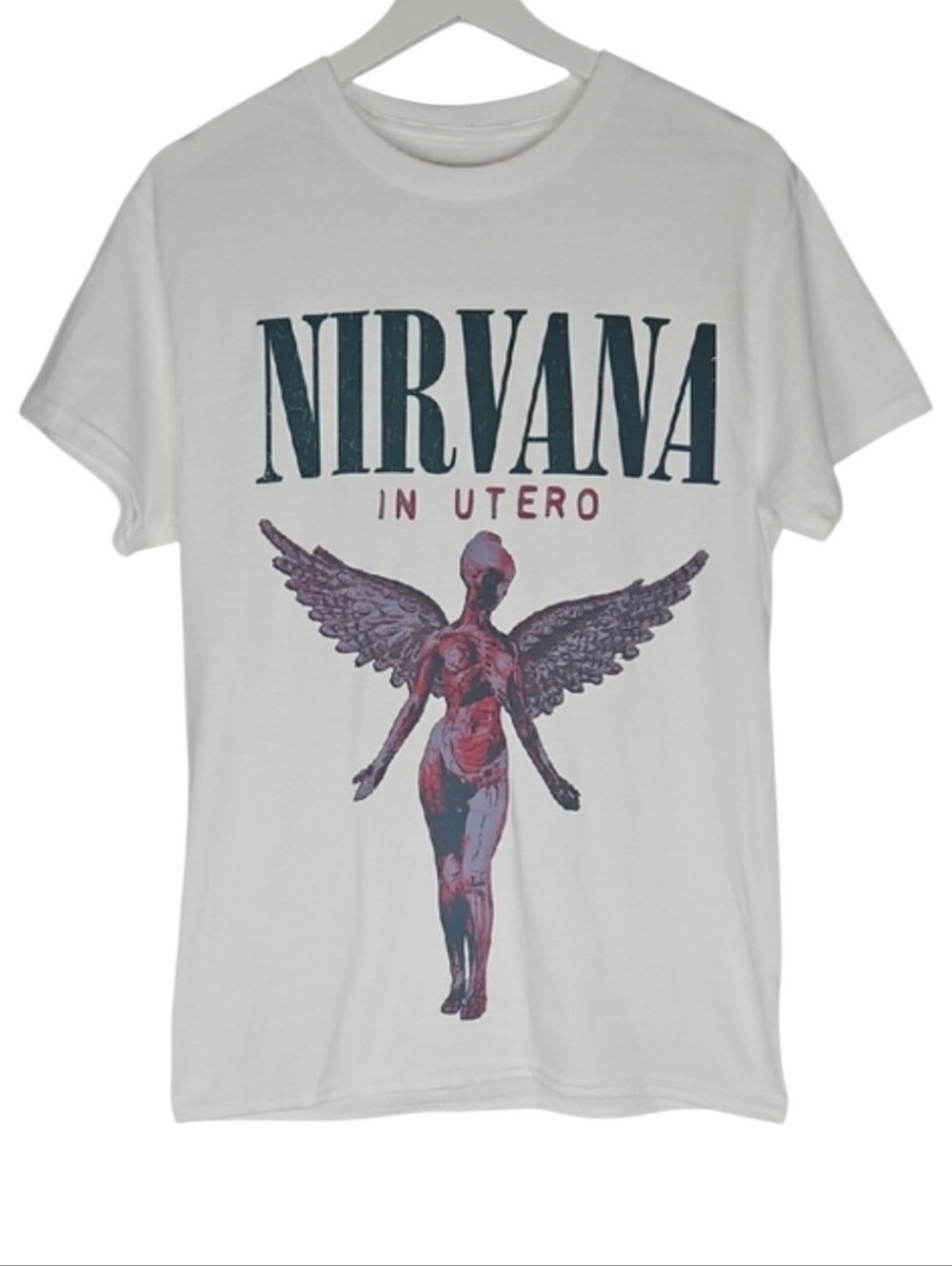 Nirvana In Utero 93' Band Tour Graphic T-shirt Rock & Roll Concert Kurt Cobain S